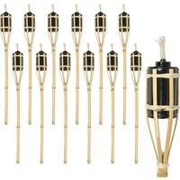 Harbour Housewares Bamboo Garden Fire Torches - 60cm - Pack of 12 in Natural