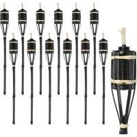 Harbour Housewares Bamboo Garden Fire Torches - 60cm - Pack of 12 in Black