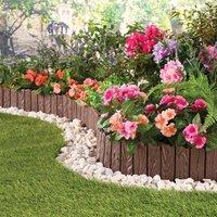 Coopers of Stortford Plastic Interlocking Garden Edging Panels, Weather-Resistant in Brown