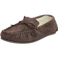 Eastern Counties Leather Wool-blend Hard Sole Moccasins in Chocolate | Size: 12-13