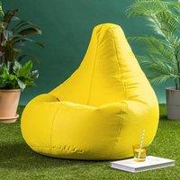 icon Recliner Indoor Outdoor Bean Bag Khaki Bean Bag Chair in Yellow