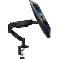Futura Single Monitor Arm Desk Mount Gas Spring Bracket 13-32 Inch Screens, Adjustable Stand, Full Motion Tilt Swivel Rotation in Black