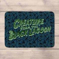 Creature From The Black Lagoon Creature Logo Bath Mat in Teal | Size: 700mm x 500mm