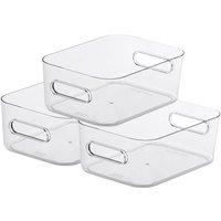 SmartStore Compact Clear Small 'Storage Boxes' 1.5L Plastic Containers - Pack of 3