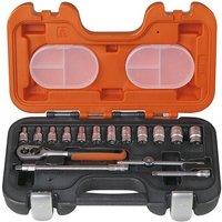 Bahco S160 Socket Set Of 16 Metric 1/4In Drive in Orange