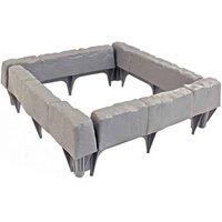 Obasyhig 8-Piece Stone-Effect Fence Panel Set in Grey