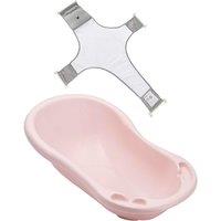 Keeeper Pink Baby Bath 84cm with Plug & Baby Bath Safety Net