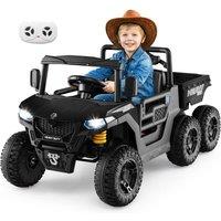 CASART Kids Ride on Dump Truck Remote Control Electric Construction Car Toy in Black