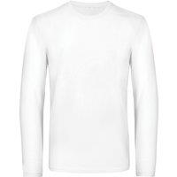 B&C Men's E190 Long Sleeve T-Shirt in White | Size: Small