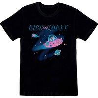 Rick & Morty Men's Outer Space T-Shirt in Black | Size: Medium