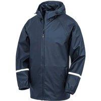 Result Recycled Men's Prism Reflective Tape PU Waterproof Jacket in Navy | Size: 2XL