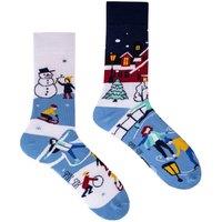 SPOX SOX Men's 1 Pack Mismatched Novelty Odd Socks - Winter Activities | Size: 7-10