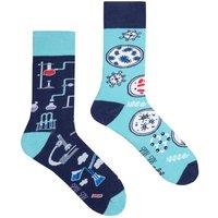 SPOX SOX Men's 1 Pack Mismatched Novelty Odd Socks - Laboratory in Blue | Size: 7-10