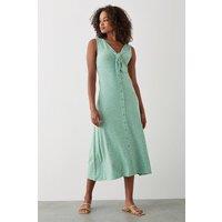 Dorothy Perkins Women's Sage Spot Button Through Midi Dress | Size: 8