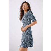 Dorothy Perkins Women's Petite Blue Floral Jersey Mini Dress | Size: 6