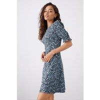 Dorothy Perkins Women's Petite Blue Floral Jersey Mini Dress | Size: 10