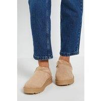 Dorothy Perkins Women's Pamela Cozy Faux Suede Fur Trim Boots in Beige | Size: 7