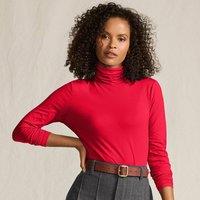 Lands' End Women's Petite Cotton-modal Roll Neck Top in Red | Size: 8