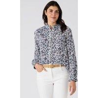 Damart Women's Chic Long Sleeve Blouse with Delicate Ruffle Detail in White | Size: 18