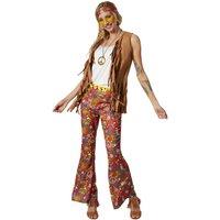 tectake Women's Fancy Dress Costume - Hippie Waistcoat, Trousers & Accessori | Size: Large