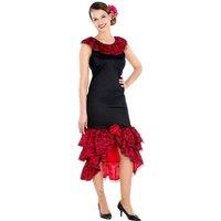 tectake Women's Flamenco Dress | Spanish Dancer Costume in Red | Size: 2XL