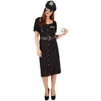tectake Women's Policewoman Costume in Black | Size: Small