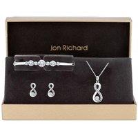 Jon Richard Women's Gift Packaged Silver Crystal Infinity Jewellery Set