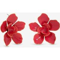 Mood Women's Gold Pink Floral Earrings in Raspberry
