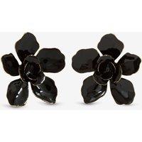 Mood Women's Jet Statement Flower Earrings in Black