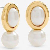 Mood Women's Gold Plated & Pearl Statement Drop Earrings