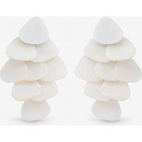 Mood Women's Statement Shell Droplet Earrings in White