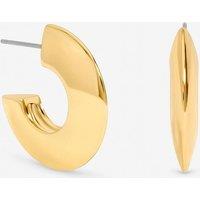 Jon Richard Women's Gold Plated Flat Disk Hoop Earrings