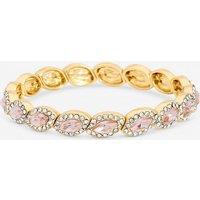 Jon Richard Women's Gold Plated & Pink Navette Stretch Bracelet