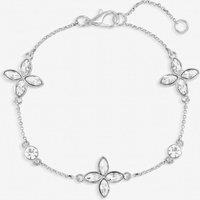 Jon Richard Women's Silver Plated & Crystal Clover Bracelet