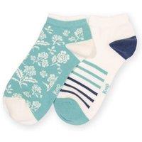 Kite Women's Ocean Bloom Trainer Socks in Blue | Size: 4-7