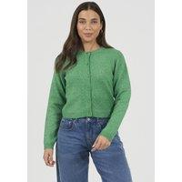 Brave Soul Women's Soft Touch Crew Neck Cardigan in Green | Size: XS