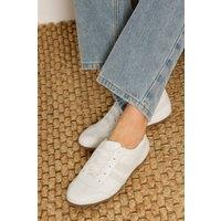 Long Tall Sally Women's Padded Retro Trainers In Standard Fit in Ivory | Size: 7