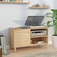 Berkfield Home Record Cabinet Sonoma Oak 84.5x38x48 cm Engineered Wood in Brown