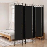 Berkfield Home 6-Panel Room Divider Black 240x220 cm Fabric
