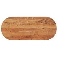 Berkfield Home Table Top 140x60x2.5 cm Oval Solid Wood Acacia in Brown