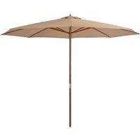 Berkfield Home Outdoor Parasol with Wooden Pole 350 cm Taupe in Beige