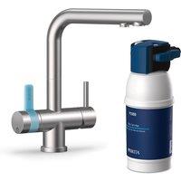 Brita mypure P1 Water Filter Kitchen Tap - Rectangle - Includes 1x P1000 Cartridge in Silver | Size: 1 Pack