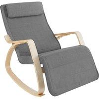tectake Rocking Chair Onda in Light Grey