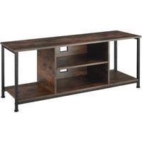 tectake Tv Stand - Lowboard Cabinet With 4 Compartments, Adjustable Shelf in Brown | Size: 120 cm