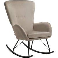 tectake Rocking Chair Swing - Armchair Steel Runners, Thick Padding in Taupe