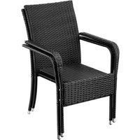 tectake Rattan Garden Chair Girona in Black | Size: 2 Seater