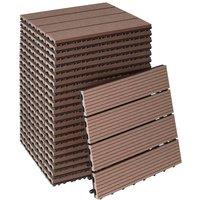 tectake Set Of 22 Composite Decking Tegulas - Brown