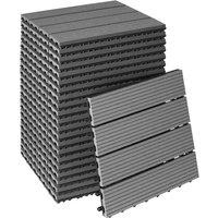 tectake Set Of 22 Patio Tiles Tegulas - Grey