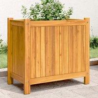 Berkfield Home Garden Planter with Liner 54x31x50 cm Solid Wood Acacia in Brown | Size: 54 x 31 x 50 cm