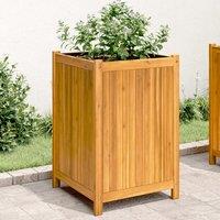 Berkfield Home Garden Planter with Liner 50x50x75 cm Solid Wood Acacia in Brown | Size: 50 x 50 x 75 cm